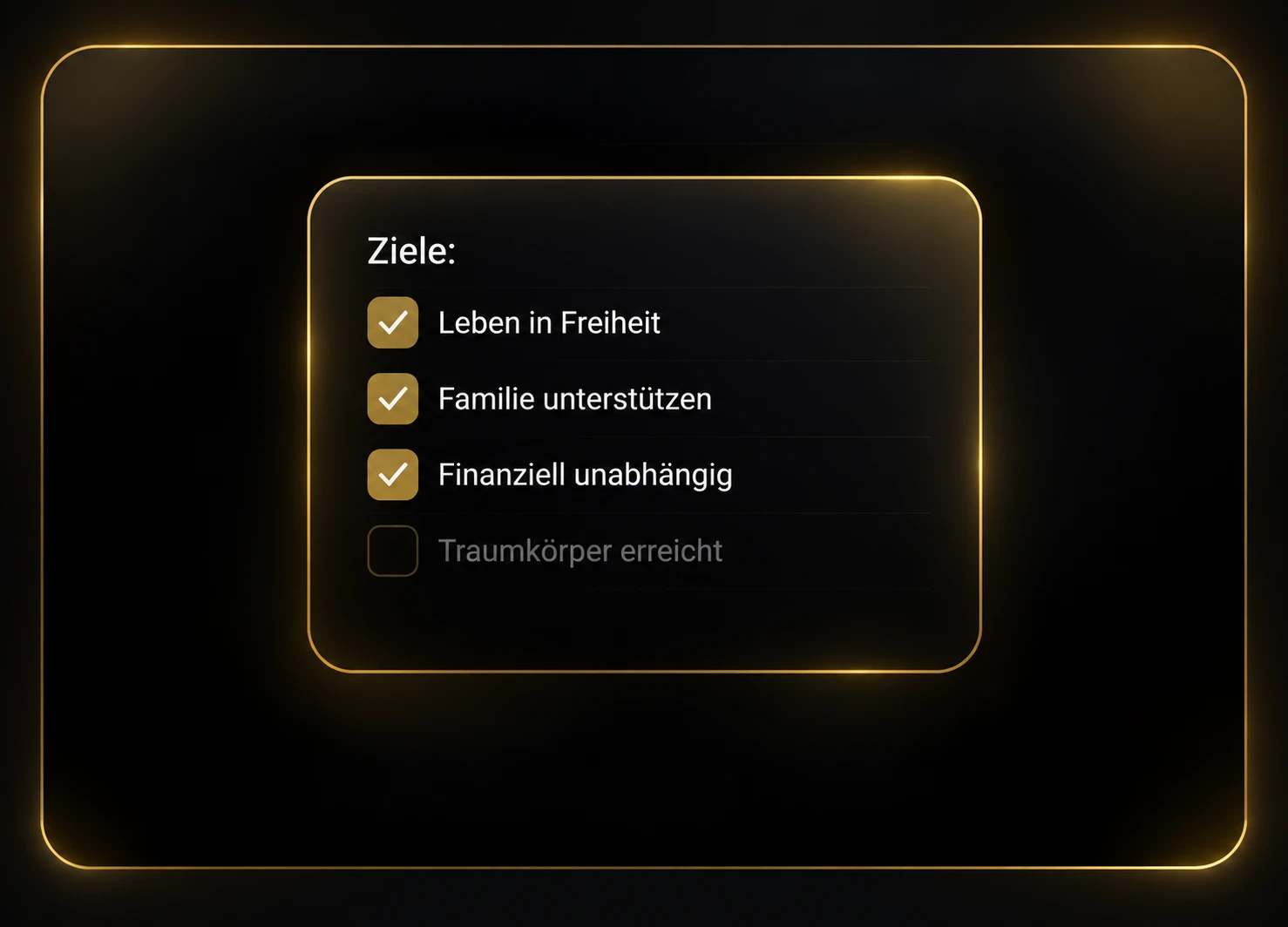 Ziele abgehakt: Leben in Freiheit, Familie unterstützen, finanziell unabhängig