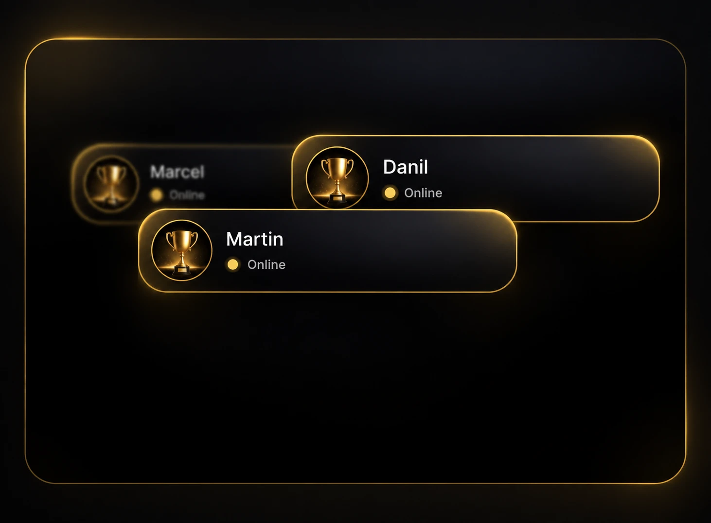 Kontakte, die online sind: Danil, Martin, Marcel